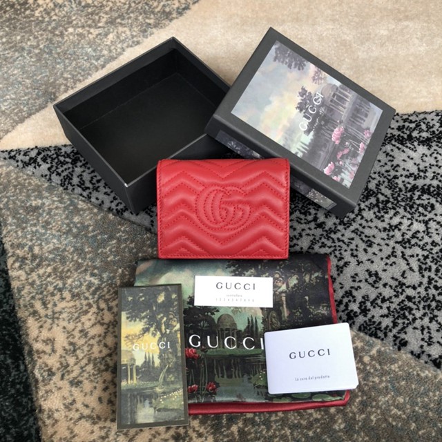 Gucci卡包 466492 古馳GG marmont小卡包 Gucci名片盒 Gucci女士零錢卡片盒  gqy3617